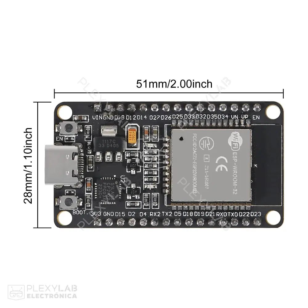 modulo-esp32-con-conector-usb-tipo-c,-driver-cp2102,-wifi,-bluetooth,-devkitc-esp32-wroom-32-003