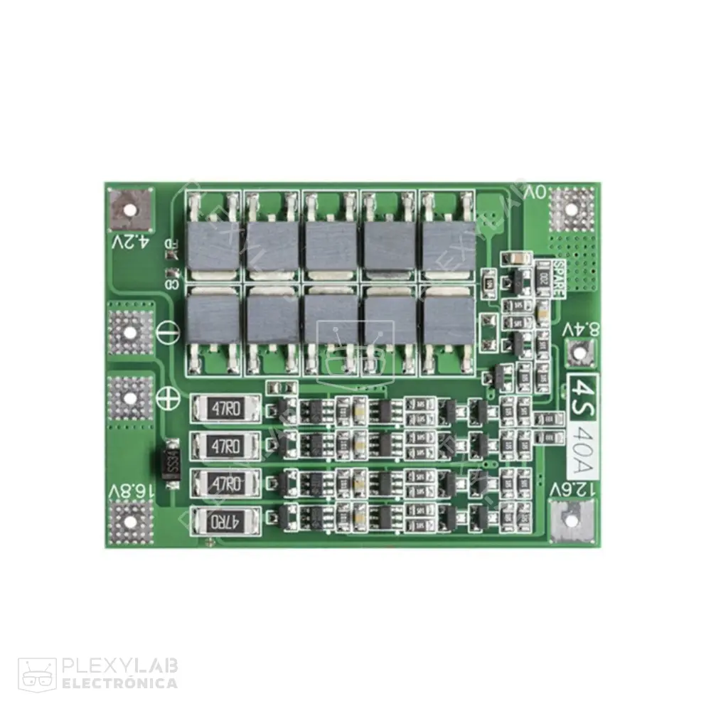 Módulo BMS balanceador y protección de baterías de litio de 4 celdas 4S 40A