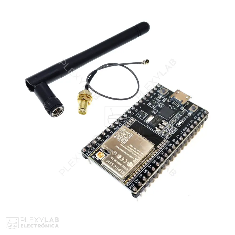 Módulo ESP32U con conector micro USB, driver CP2102, WiFi, Bluetooth, DevKitC ESP32-WROOM-32U, 38 pines (incluye antena)