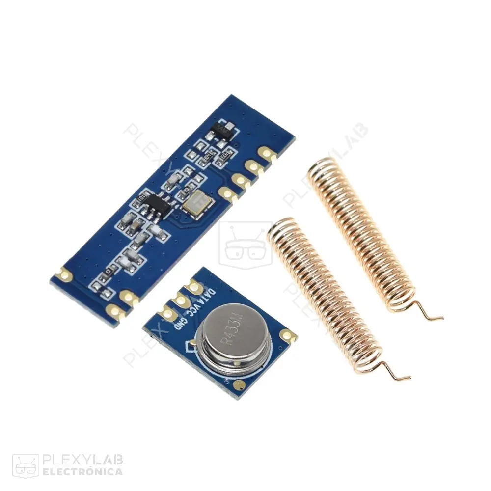 Par de módulos receptor y transmisor de 433 MHz ASK, incluye Transmisor STX882, ASK Receptor SRX882 y 2 antenas helicoidales de cobre