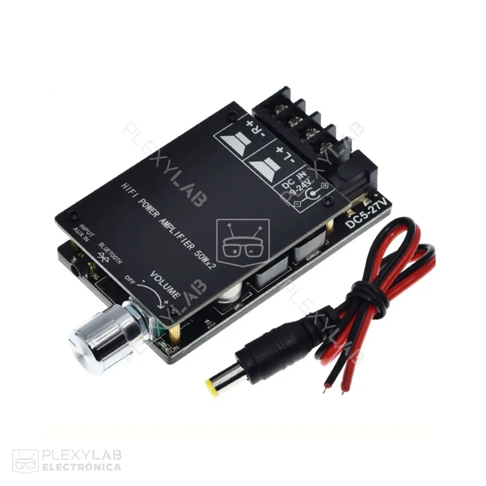 Módulo amplificador Bluetooth 5.0 TPA3116 ZK-502C estéreo 2x50W con case 