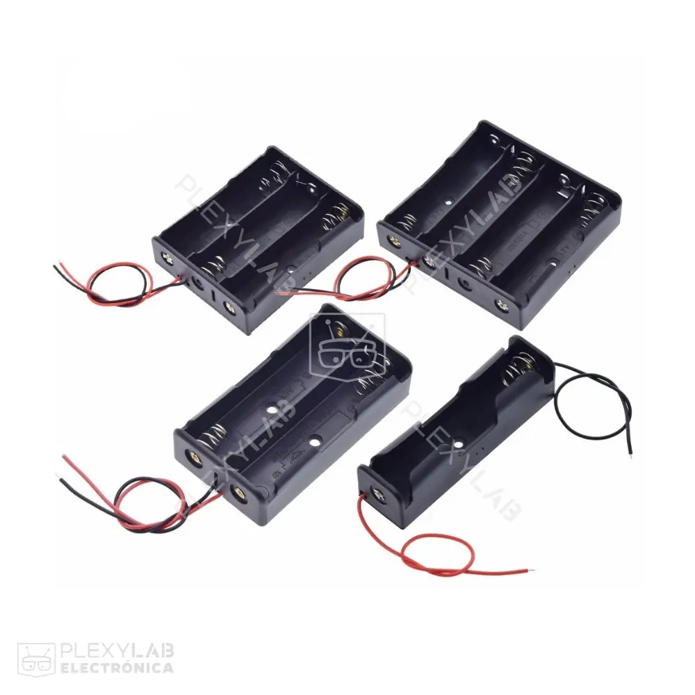 Caja porta pilas para batería de litio celda 18650