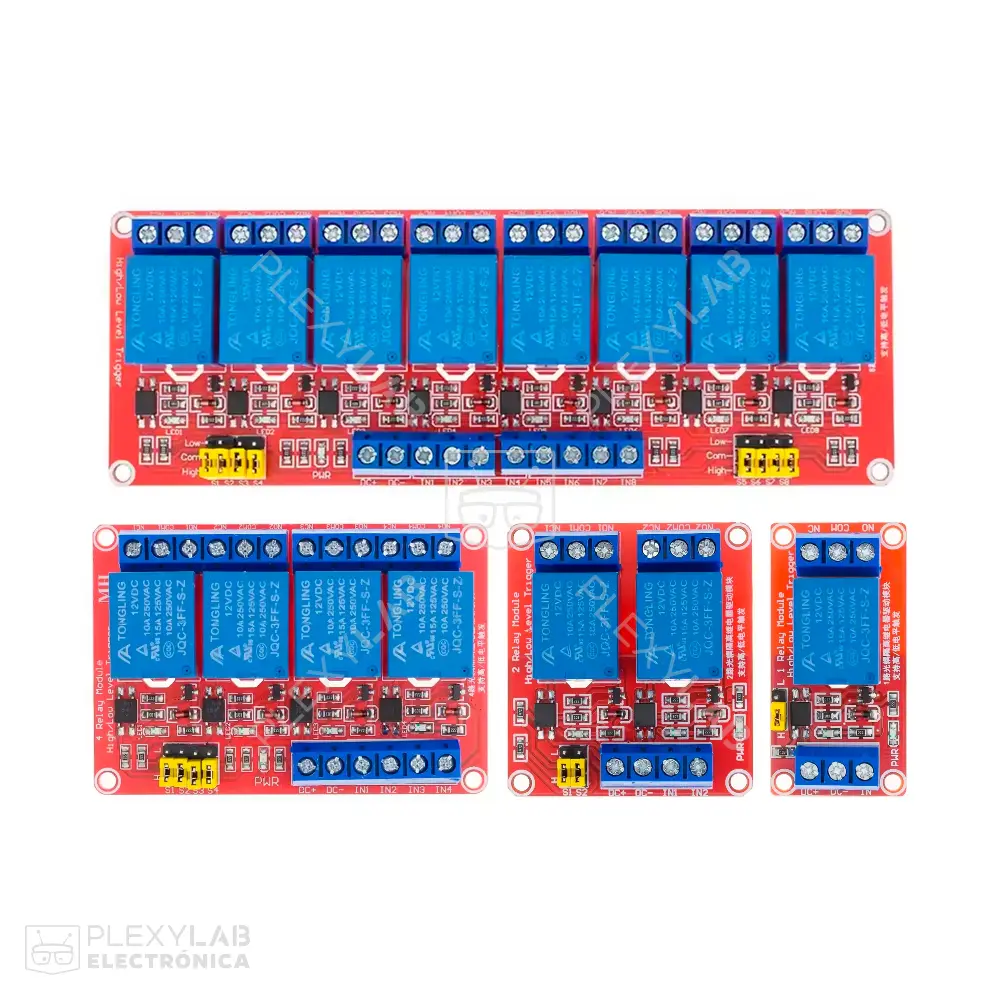 Módulo relé de 12V activo alto/bajo con optoacoplador