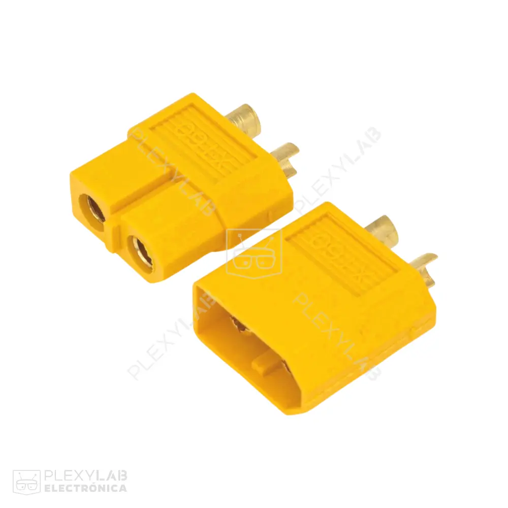 Conector AMASS XT60U 2 pines, 20 A, para baterías LiPo