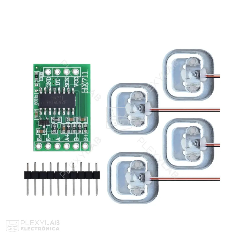 Kit sensor de peso con módulo HX711 y 4 celdas de carga de 50 Kg