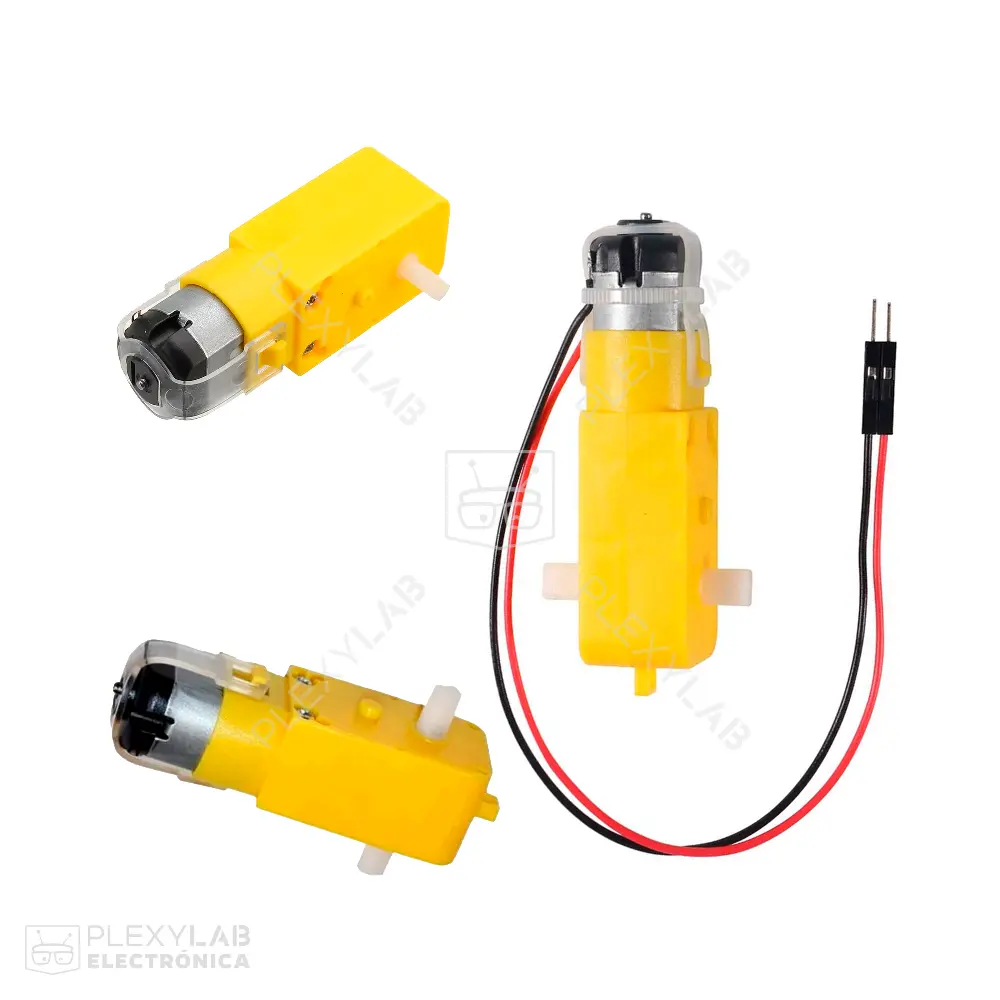Motor DC 3V-12V TT con reductor 1:48, color amarillo, con engranajes de nylon