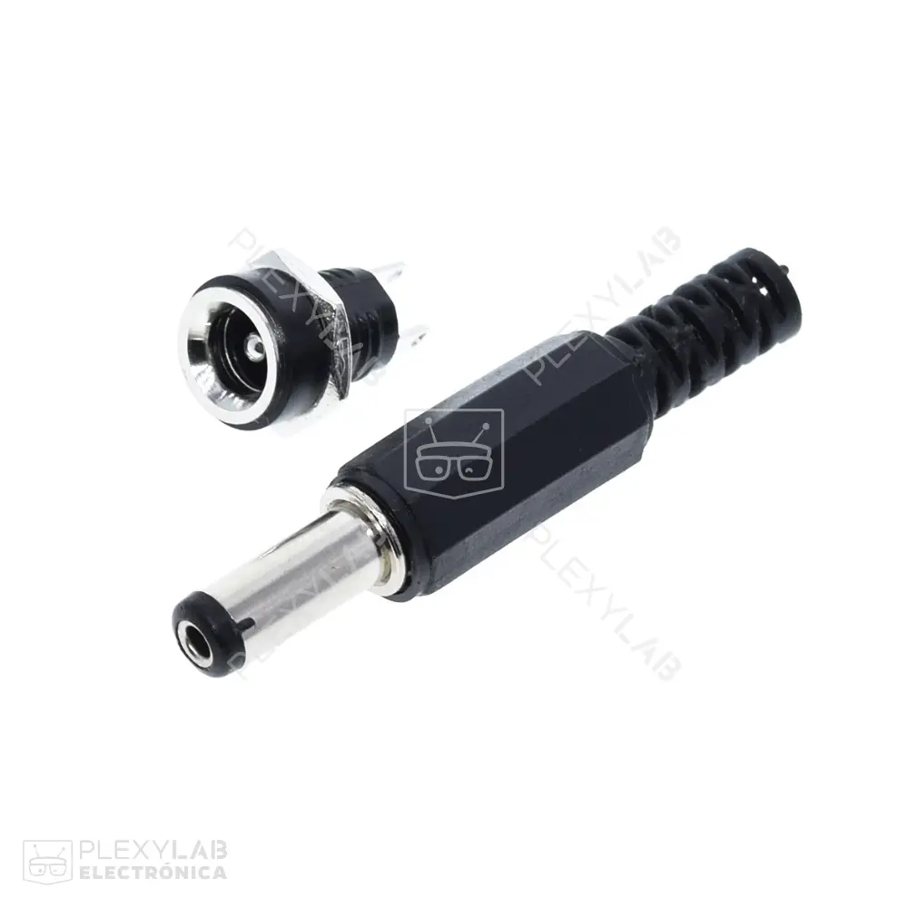 Par de conectores Plug-Jack Macho y Hembra de 2.1x5.5 mm