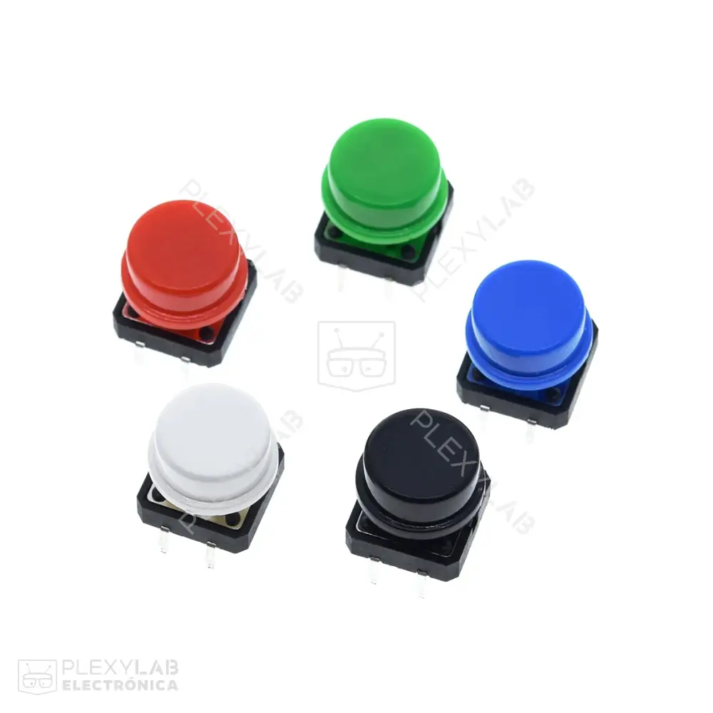 Pulsante de 4 pines con tapa 12x12x7 mm