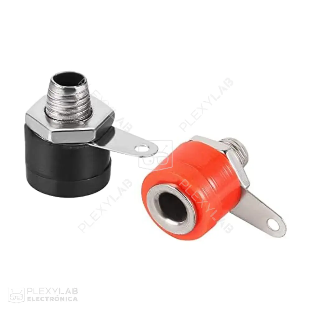 Conector jack banana hembra pequeño para montaje en panel