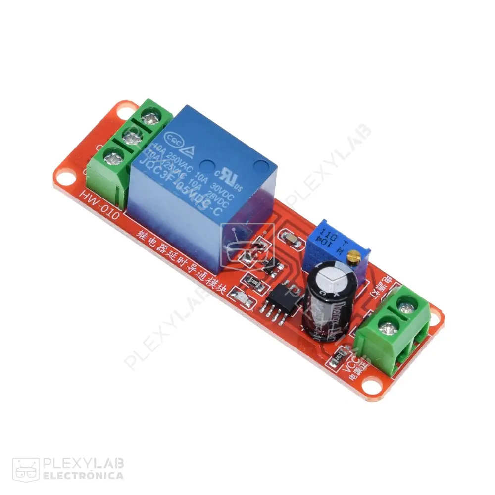 Módulo relé de 5V con retardo NE555 ajustable con potenciómetro