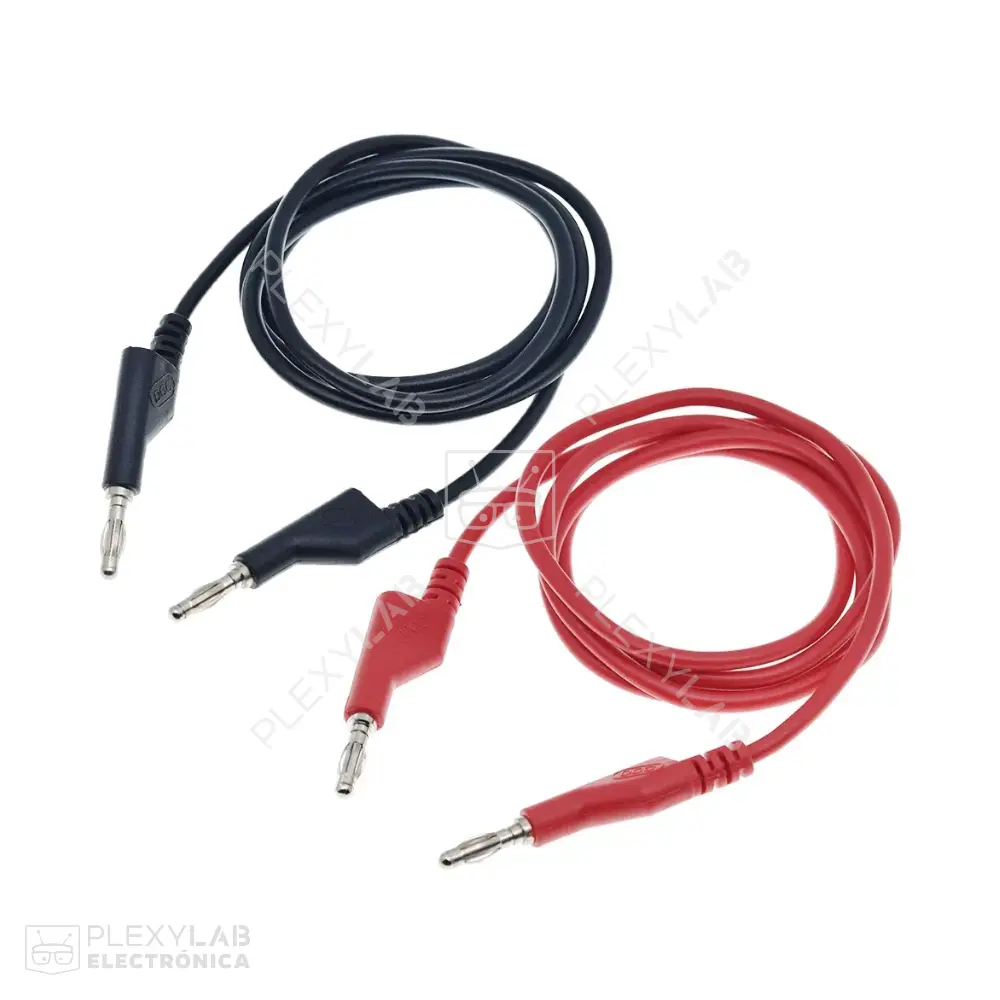 Cable de 1 metro con conectores banana macho de 4mm 